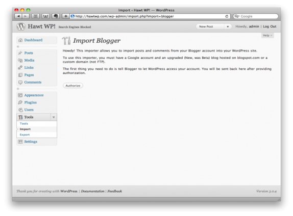 Import Blogger